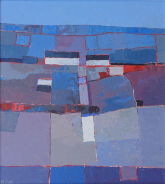 SOLD Red & Blue Landscape