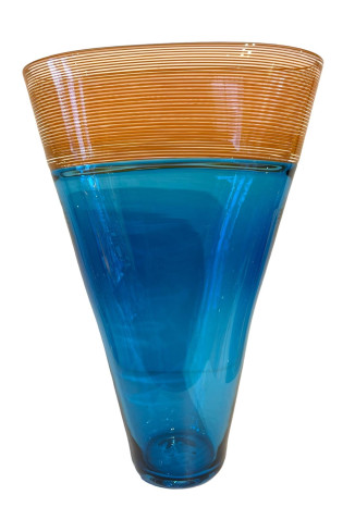 Oval Threaded Vase