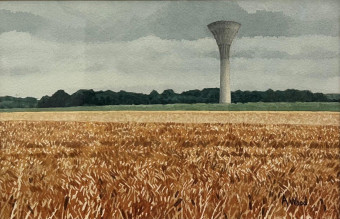 LR 43708 Water Tower Normandy 17 5 x 27cm 275