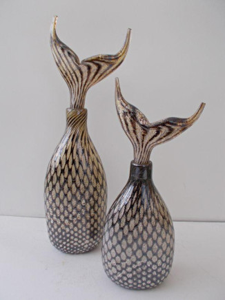 Fishtail Bottle Gold, Large and Small