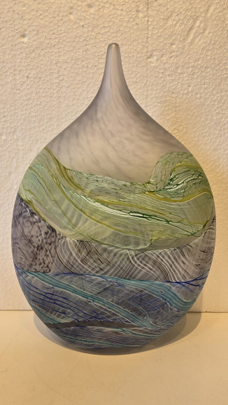 Grey Skies Medium Teardrop Vase