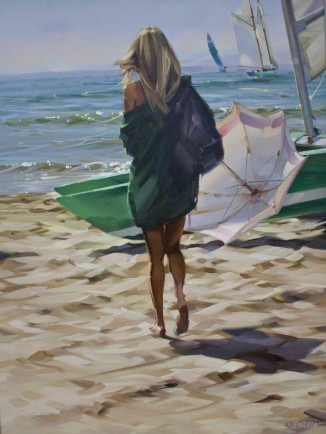 Girl on La Baule Beach