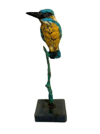 LR 49931 Kingfisher Ceramic on bronze mounted on slate 35cm £395