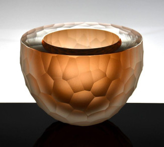 SOLD Carved Bowl, Apricot