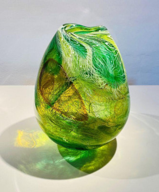Complexity Vase, Greens and Golds