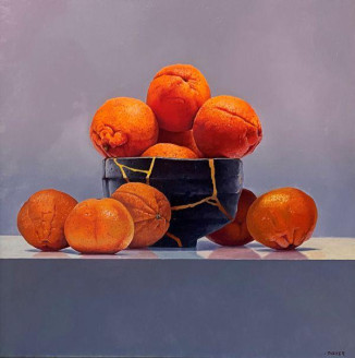 Oranges in a Kintsugi Bowl