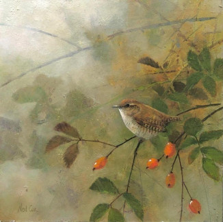 SOLD Wren with Rosehips