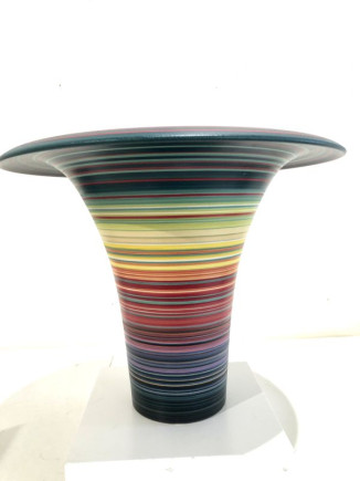 SOLD Red Striped Egyptian vase no5