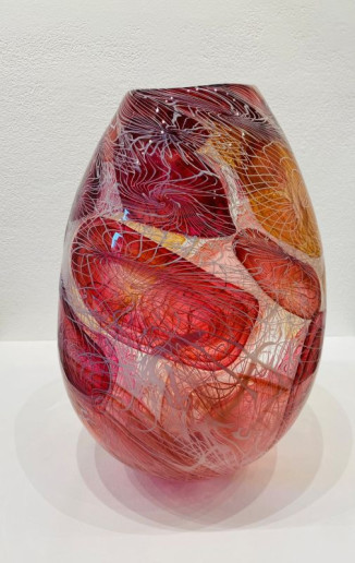 Complexity Vase Ruby Fushia & Gold