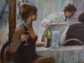 LR 52140 Cafe Scene 60x80cm Oil £4995