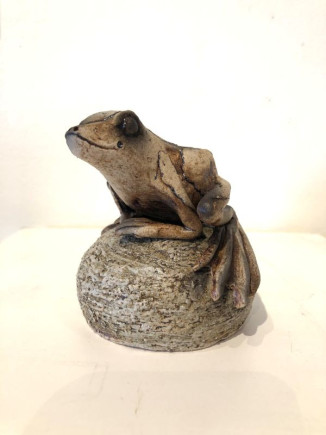 SOLD Frog on pebble base