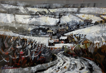 LR 52309 Country Lane in the Snow 28 x 40 cm £1 300