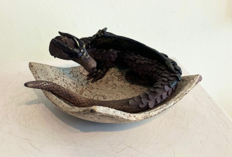 SOLD Dragon on Square Dish