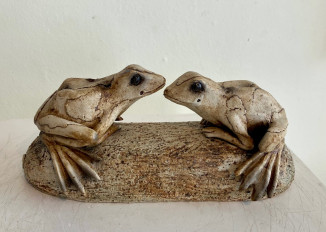 SOLD Two Frogs on a Rock