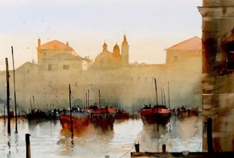 LR 48587 34 x 50cm Across the Canal Venice 1195