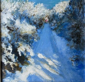 Down A Blue And Gold Snow Path