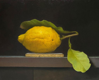 SOLD Lemon on a Delft Tile