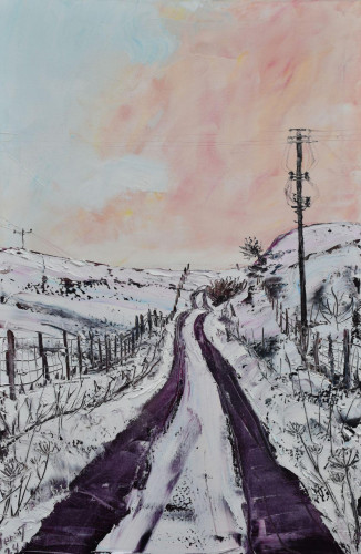Single Track Road Through Winter Memories