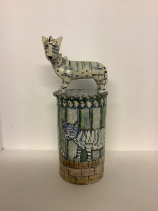 SOLD Paper Tigers, Lidded Vessel