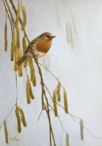SOLD Robin with Catkins - Neil Cox